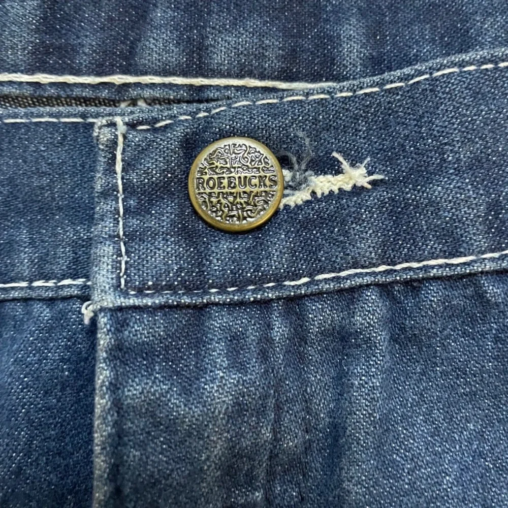 Vintage Roebucks Carpenter Jeans Mens 42x30 Dark Wash Denim Workwear Pants